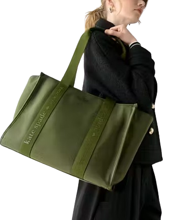 Kate Spade New York Kip Nylon Large Tote Enchanted Green