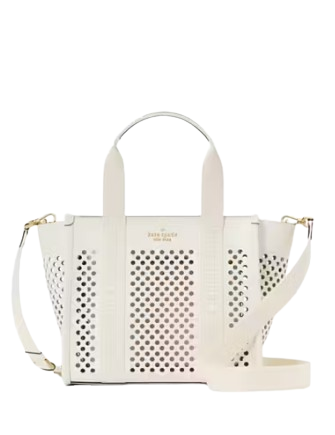 Kate Spade New York Kip Perforated Leather Small Tote Meringue