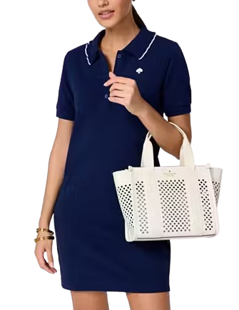 Kate Spade New York Kip Perforated Leather Small Tote Meringue