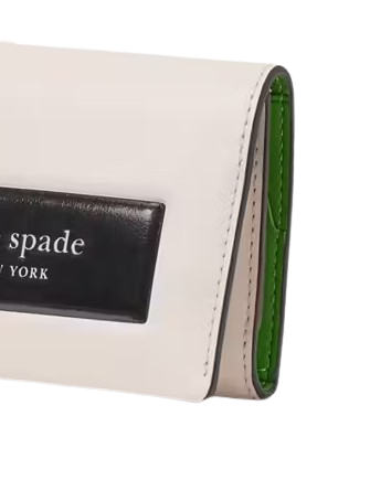 Kate Spade New York Label Card Case Trifold Wallet Parchment