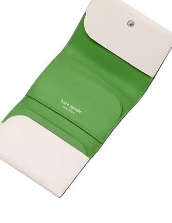 Kate Spade New York Label Card Case Trifold Wallet Parchment