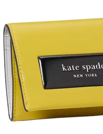 Kate Spade New York Label Card Case Trifold Wallet Tigers Eye