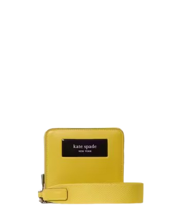 Kate Spade New York Label Small Compact Webbed Wristlet Tigers Eye