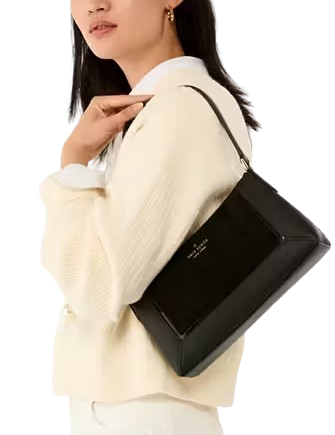 Kate Spade New York Lena Medium Suede Shoulder Bag Black