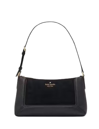 Kate Spade New York Lena Medium Suede Shoulder Bag Black
