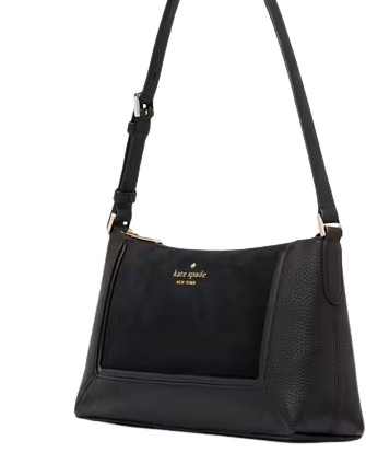 Kate Spade New York Lena Medium Suede Shoulder Bag Black