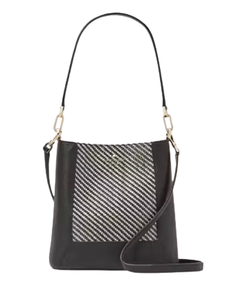 Kate Spade New York Lena Straw Bucket Bag Black