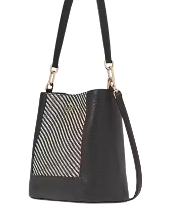 Kate Spade New York Lena Straw Bucket Bag Black
