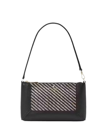 Kate Spade New York Lena Straw Convertible Wristlet Black