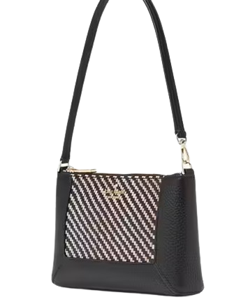 Kate Spade New York Lena Straw Convertible Wristlet Black