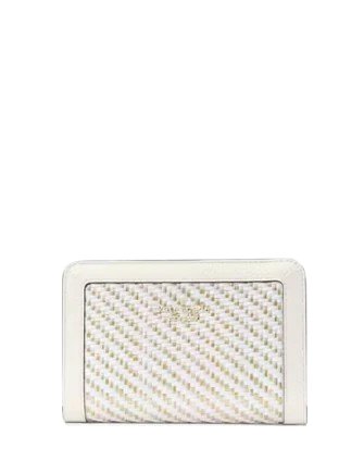 Kate Spade New York Lena Straw Medium Bifold Wallet Meringue