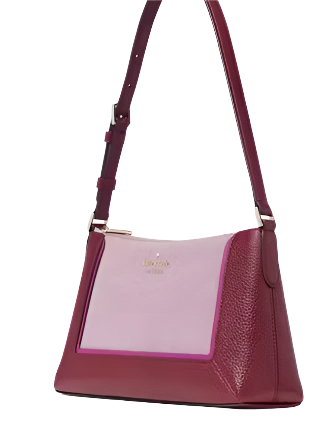 Kate Spade New York Lena Suede Colorblock Medium Shoulder Bag Blackberry Preserves