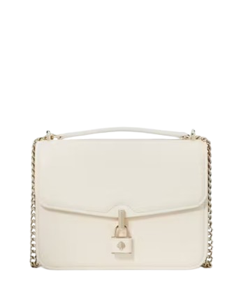 Kate Spade New York Locket Large Flap Shoulder Bag Parchment