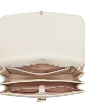 Kate Spade New York Locket Large Flap Shoulder Bag Parchment