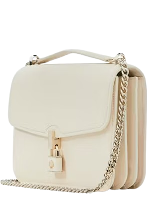 Kate Spade New York Locket Large Flap Shoulder Bag Parchment