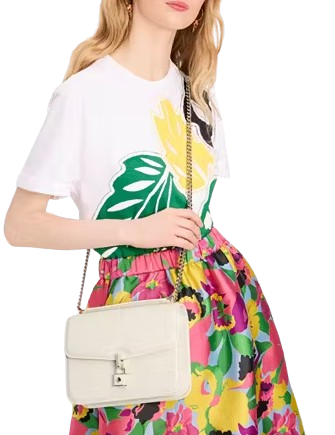 Kate Spade New York Locket Large Flap Shoulder Bag Parchment