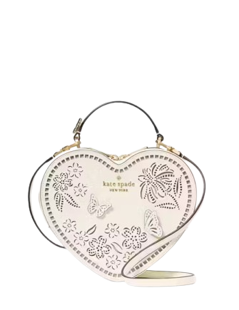 Kate Spade New York Love Shack Perforated Heart Crossbody Meringue