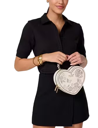 Kate Spade New York Love Shack Perforated Heart Crossbody Meringue