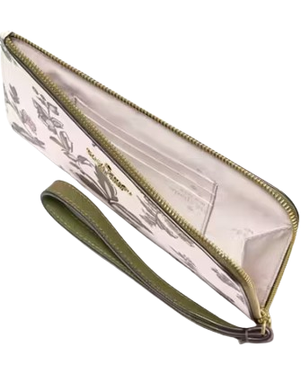 Kate Spade New York Lucy Floral Medium L-zip Wristlet  Meringue