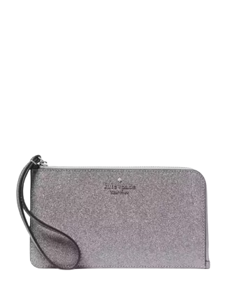 Kate Spade New York Lucy Glitter Medium L-Zip Wristlet Candied Flower