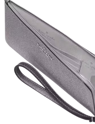 Kate Spade New York Lucy Glitter Medium L-Zip Wristlet Candied Flower