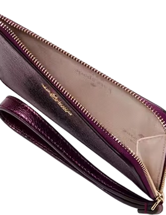 Kate Spade New York Lucy Metallic Small L-zip Wristlet Dark Raspberry