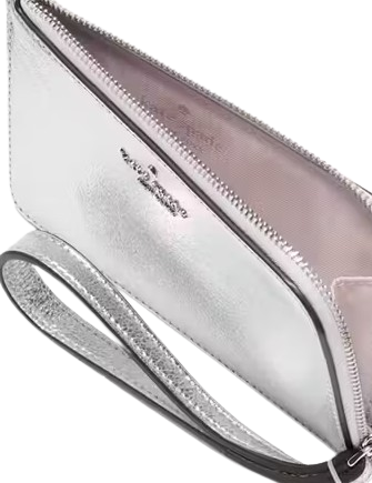 Kate Spade New York Lucy Metallic Small L-zip Wristlet Silver