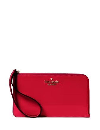 Kate Spade New York Lucy Patent Medium L-Zip Wristlet Ruby Red