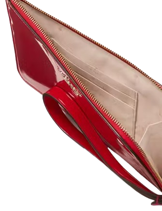 Kate Spade New York Lucy Patent Medium L-Zip Wristlet Ruby Red