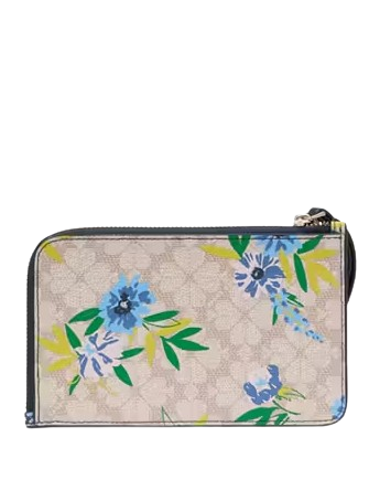 Kate Spade New York Lucy Spade Flower Floral Small L-zip Wristlet  Blazer Blue