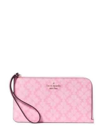 Kate Spade New York Lucy Spade Flower Medium L-zip Wristlet Parisian Rose