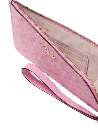 Kate Spade New York Lucy Spade Flower Medium L-zip Wristlet Parisian Rose