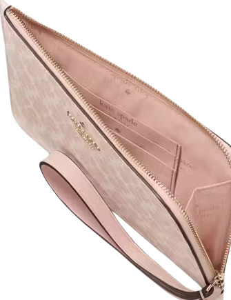 Kate Spade New York Lucy Spade Flower Medium L-zip Wristlet Rose Smoke