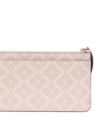 Kate Spade New York Lucy Spade Flower Medium L-zip Wristlet Rose Smoke