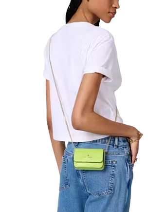 Kate Spade New York Madison Card Case Crossbody Grasshopper Green