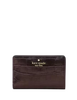 Kate Spade New York Madison Croc Embossed Medium Bifold Wallet Hot Fudge