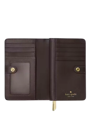 Kate Spade New York Madison Croc Embossed Medium Bifold Wallet Hot Fudge