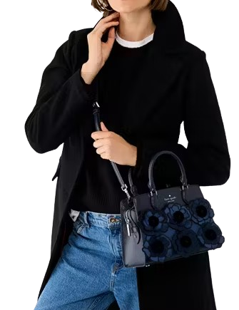 Kate Spade New York Madison Embroidered Floral Small Satchel Blue
