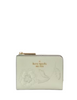 Kate Spade New York Madison Floral Applique Small L Zip Wallet Sage Bundle