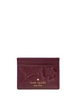 Kate Spade New York Madison Floral Applique Small Slim Card Holder Dark Merlot