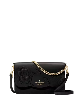 Kate Spade New York Madison Floral Applique Willow Mini Crossbody Black