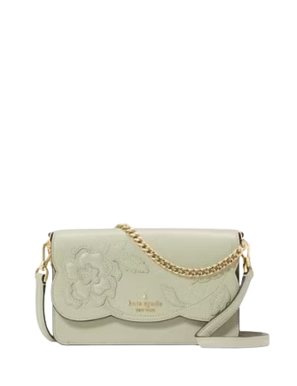 Kate Spade New York Madison Floral Applique Willow Mini Crossbody Sage Bundle