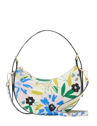 Kate Spade New York Madison Floral Crescent Shoulder Bag Cream