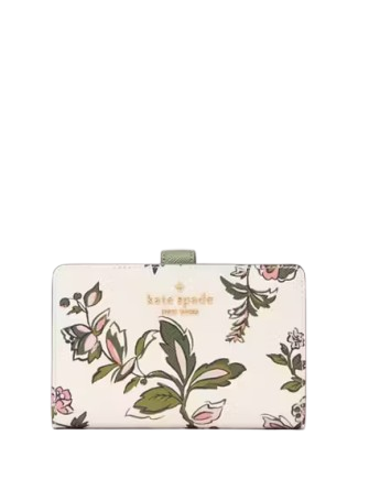 Kate Spade New York Madison Floral Medium Bifold Wallet  Meringue