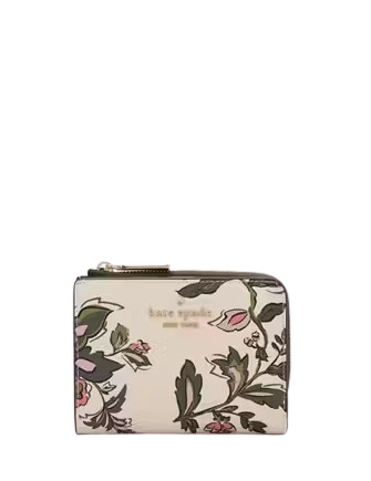Kate Spade New York Madison Floral Small L Zip Wallet  Meringue
