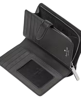Kate Spade Outlet Madison Medium Compact Bifold Wallet Black Multi