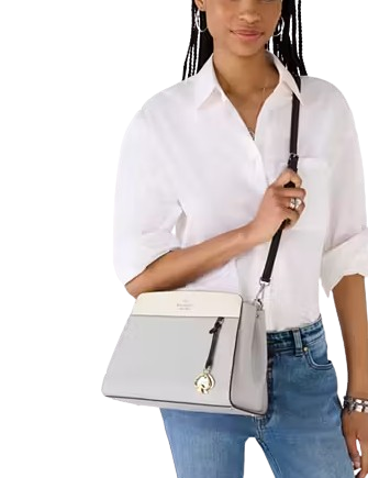 Kate Spade New York Madison Medium Top Handle Satchel Platinum Grey