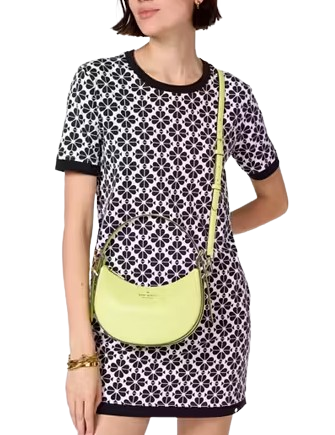 Kate Spade New York Madison Saffiano Leather Crescent Shoulder Bag Lime Slushy