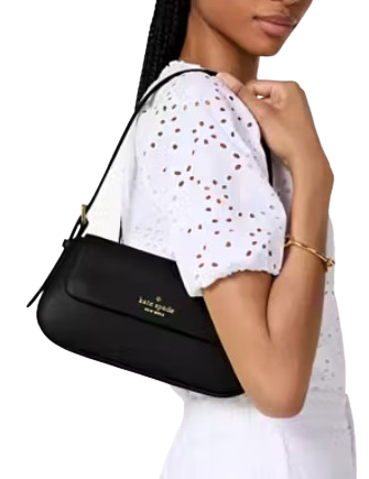 Kate Spade New York Madison Saffiano Leather Small Flap Shoulder Bag Black