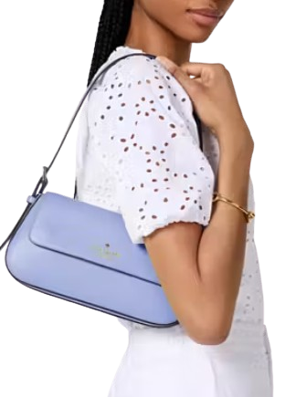 Kate Spade New York Madison Saffiano Leather Small Flap Shoulder Bag Frosted Blueberry